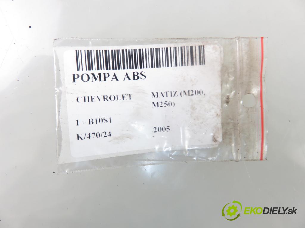CHEVROLET MATIZ (M200, M250) HB 2005 49,00 1.0 67 995,00 Pumpa ABS 96340210 ; 13091807 ; S108196010 (Pumpy ABS)