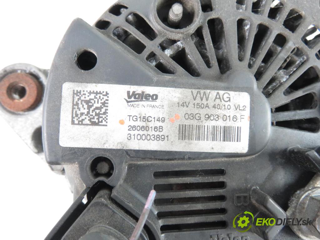AUDI Q5 (8R) SUV 2011 125,00 2.0 TDI quattro - CGLB 1968,00 Alternátor 03G903016F ; TG15C149 (Alternátory)