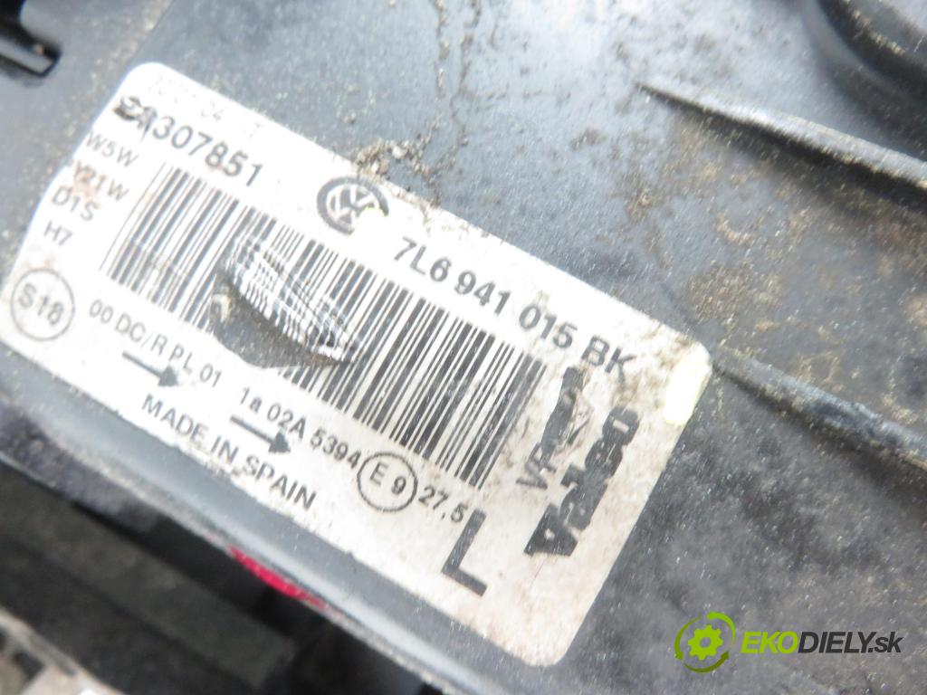 VW TOUAREG (7LA, 7L6, 7L7) SUV 2003 230,00 5.0 V10 TDI PD 313 - AYH 4921,00 Svetlo LP 7L6941015BK