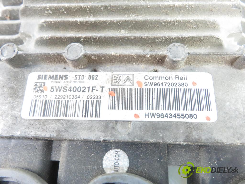 CITROEN C3 I (FC_) HB 2003 50,00 1.4 HDi 8V - 8HX 1398,00 Riadiaca jednotka Motor SW9647202380 ; HW9643455080 ; 5WS40021FT