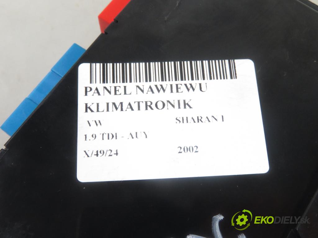 VW SHARAN (7M8, 7M9, 7M6) VAN 2002 85,00 1.9 TDI PD 115 - AUY 1896,00 Panel kúrenia KLIMATRONIK YM2119988ACW ; 7M3907040B