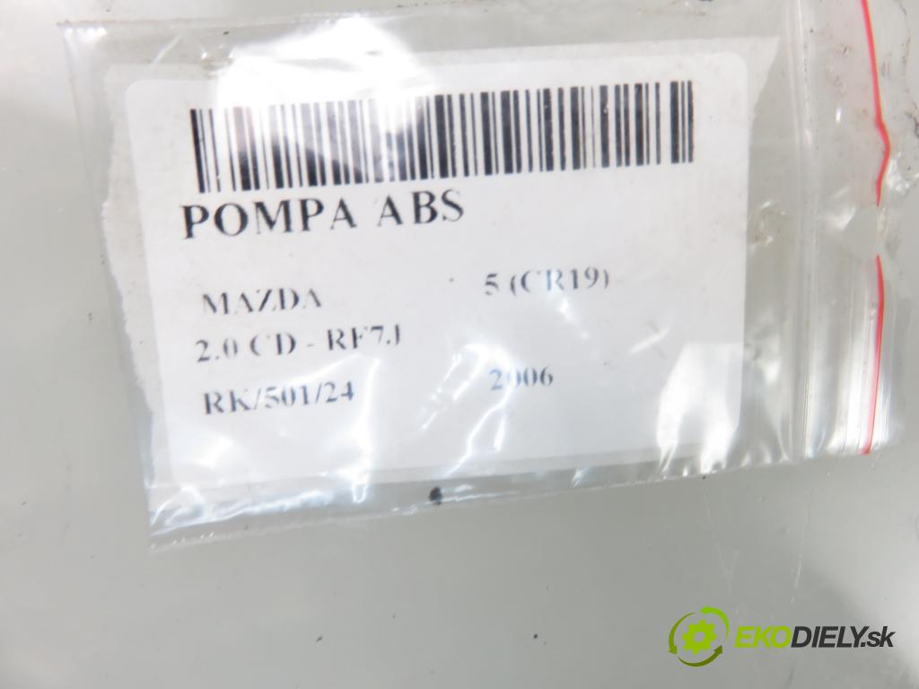 MAZDA 5 (CR19) MINIVAN 2006 105,00 2.0 MZR-CD 143 - RF7J 1998,00 Pumpa ABS 06210905973 ; 06210203934 (Pumpy ABS)