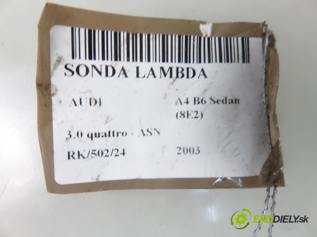 AUDI A4 (8E2, B6) SEDAN 2003 162,00 3.0 quattro - ASN 2976,00 sonda lambda 0258006444 (Lambda sondy)