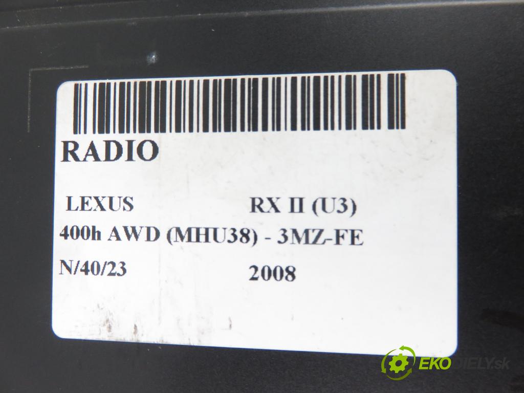 LEXUS RX (_U3_) SUV 2008 155,00 3.3 400h AWD 211/272- 3MZ-FE 3311,00 RADIO CD Modul 8612048A60