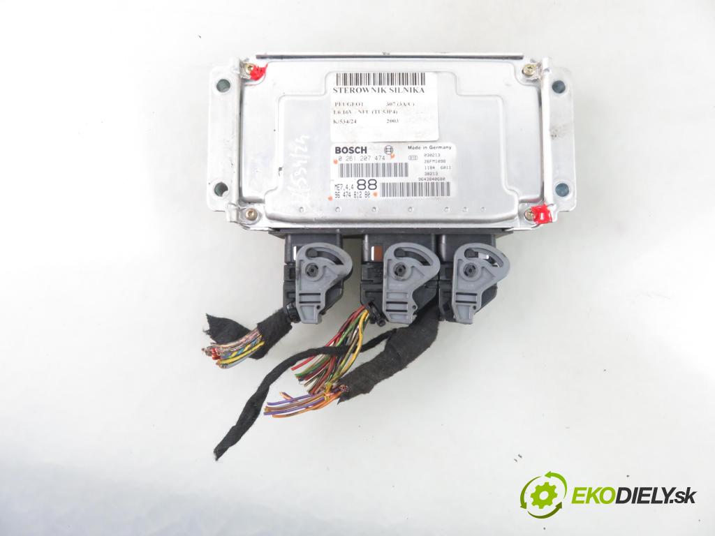 PEUGEOT 307 (3A/C) HB 2003 80,00 1.6 16V - NFU (TU5JP4) 1587,00 Riadiaca jednotka Motor 0261207474 ; 9647481280