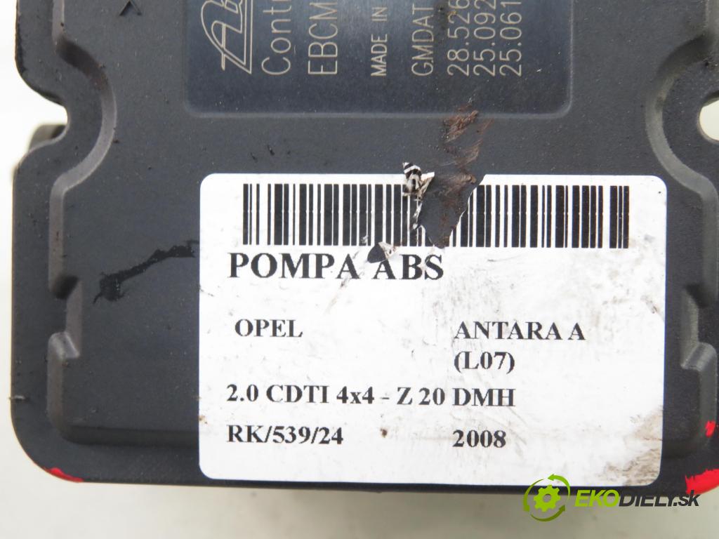 OPEL ANTARA A (L07) SUV 2008 110,00 2.0 CDTI 4x4 - Z 20 DMH 1991,00 Pumpa ABS 96859396 ; 25021206774 ; 28526111003 (Pumpy ABS)
