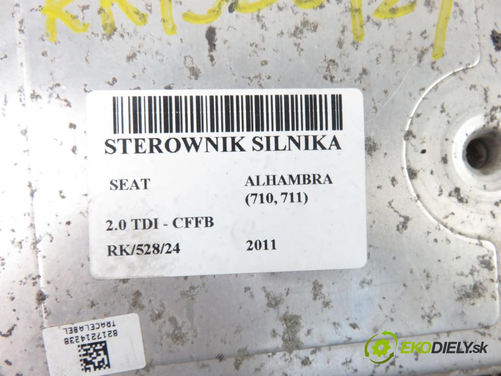 SEAT ALHAMBRA (710, 711) MINIVAN 2011 103,00 2.0 TDI - CFFB 1968,00 Riadiaca jednotka Motor 03L906018HL ; 0281017093