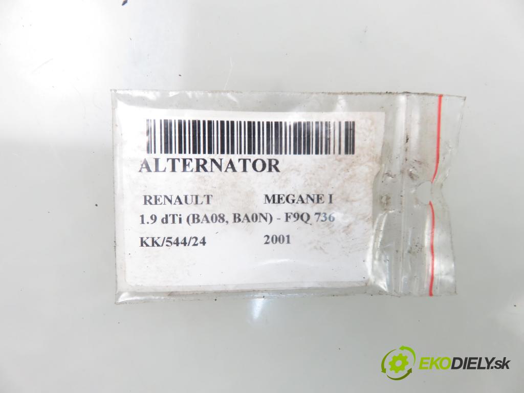 RENAULT MEGANE I (BA0/1_) HB 2001 72,00 1.9 dTi 98 - F9Q 736 1870,00 Alternátor 8200064685 ; 2542495A (Alternátory)
