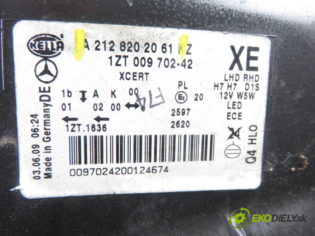 MERCEDES-BENZ KLASA E (W212) SEDAN 2009 125,00 E 220 CDI 170 BlueTEC - OM 651.924 2143,00 Svetlo PP 2128202061