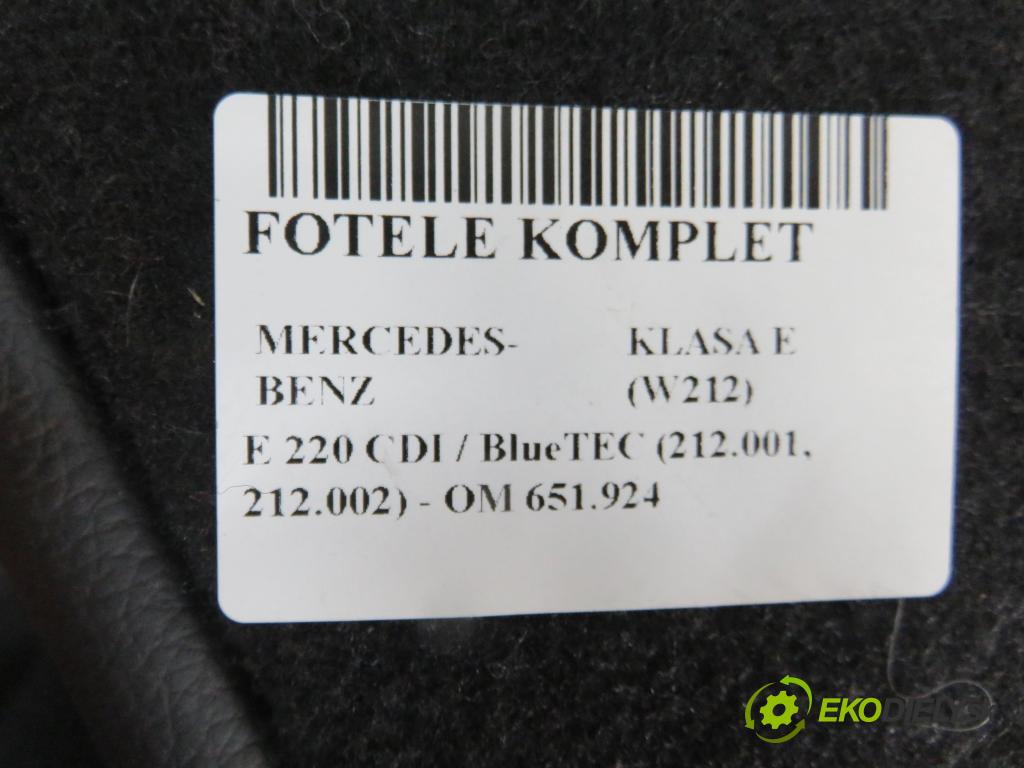 MERCEDES-BENZ KLASA E (W212) SEDAN 2009 125,00 E 220 CDI 170 BlueTEC - OM 651.924 2143,00 Sedadlá, sedačky