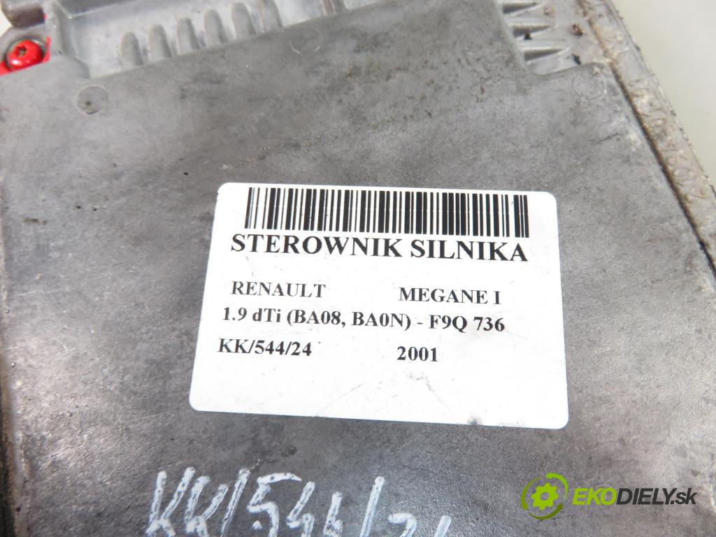 RENAULT MEGANE I (BA0/1_) HB 2001 72,00 1.9 dTi 98 - F9Q 736 1870,00 Riadiaca jednotka Motor 0281010442 ; 8200141954