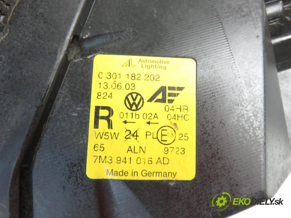 VW SHARAN (7M8, 7M9, 7M6) MINIVAN 2004 96,00 1.9 TDI PD 130 - ASZ 1896,00 Svetlo PP 0301182202 ; 7M3941016AD