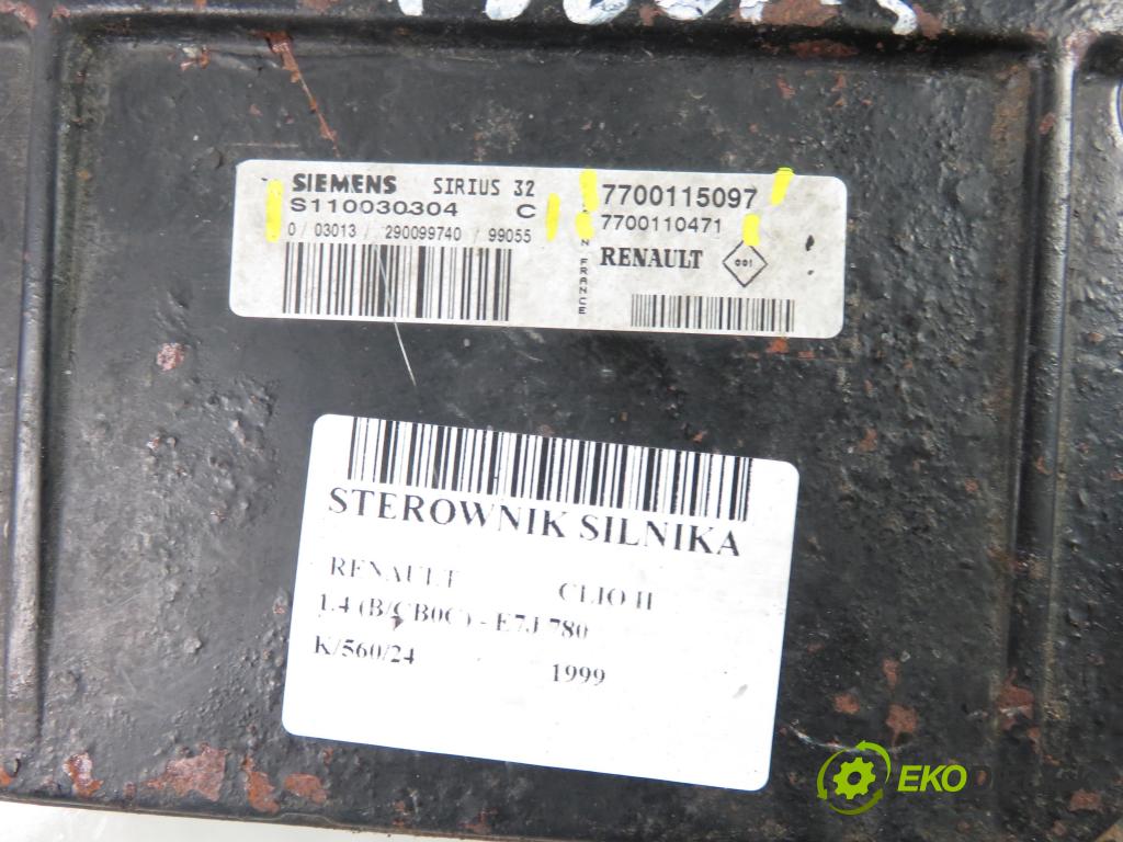 RENAULT CLIO II (BB_, CB_) HB 1999 55,00 1.4 (B/CB0C) - E7J 780 1390,00 Riadiaca jednotka Motor 7700115097 ; 7700110471 ; S110030304C