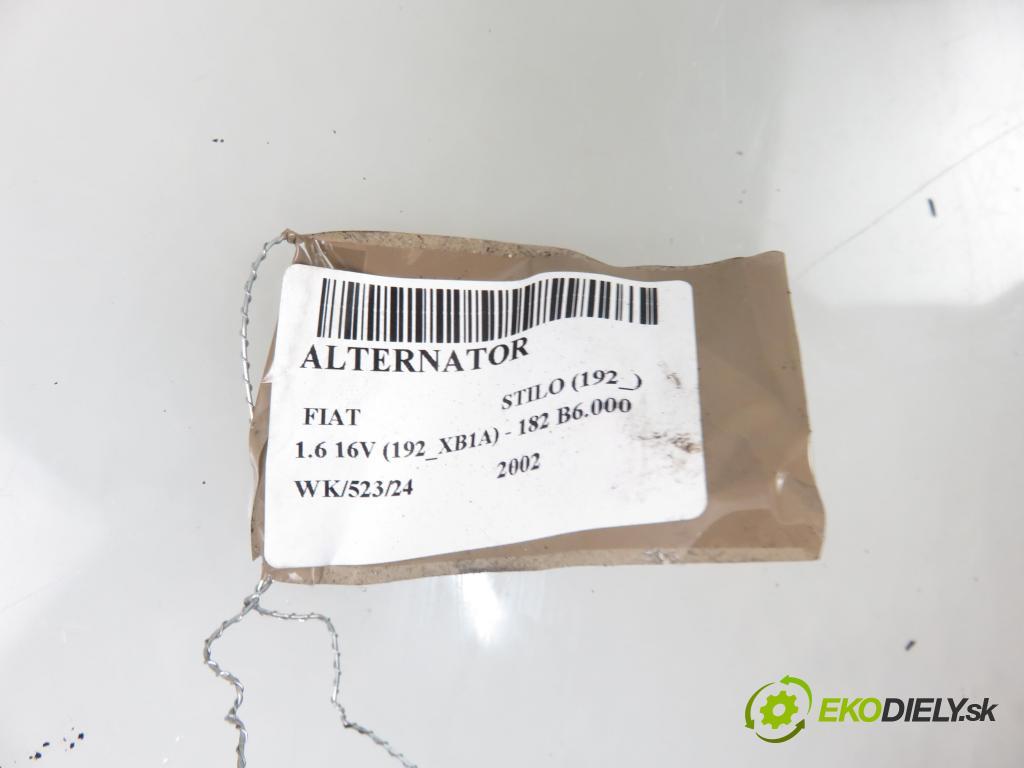FIAT STILO (192_) HB 2002 76,00 1.6 16V 103 - 182 B6.000 1596,00 Alternátor A0341 (Alternátory)