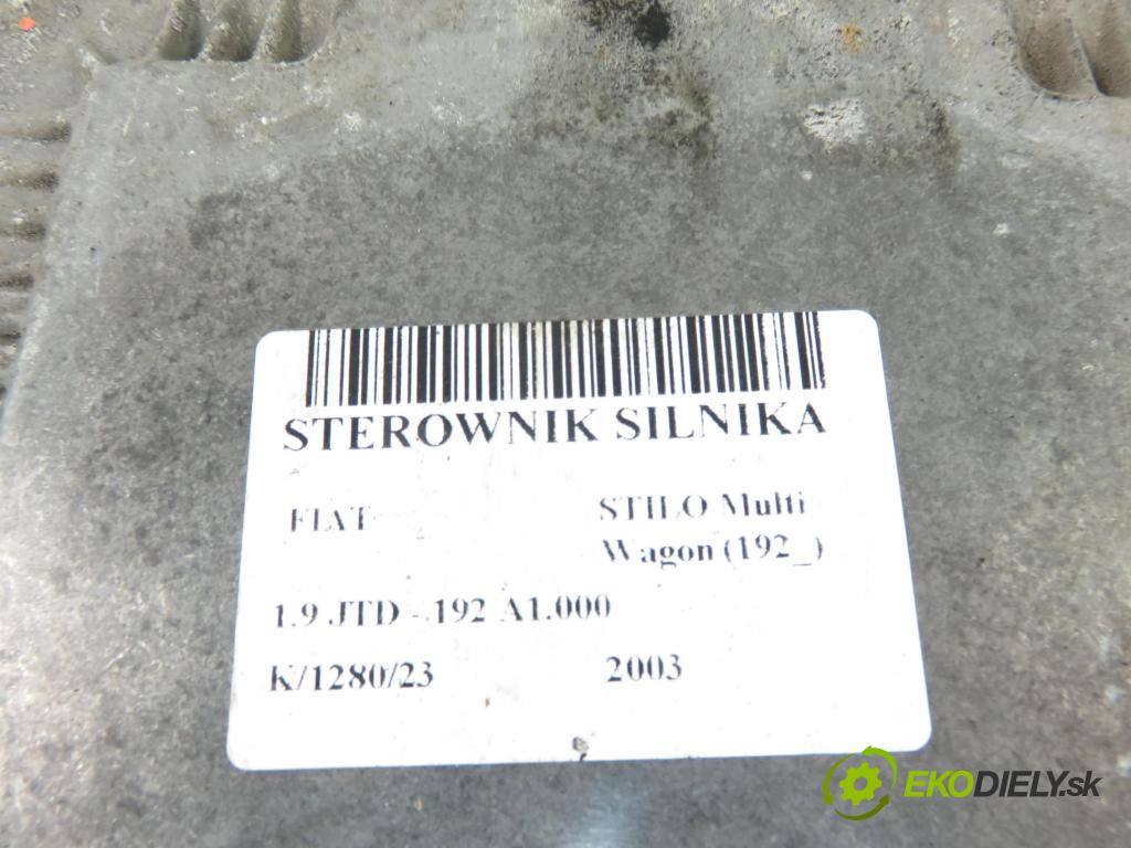 FIAT STILO Multi Wagon (192_) KOMBI 2003 85,00 1.9 JTD - 192 A1.000 1910,00 Riadiaca jednotka Motor 0281011421 ; 55188214