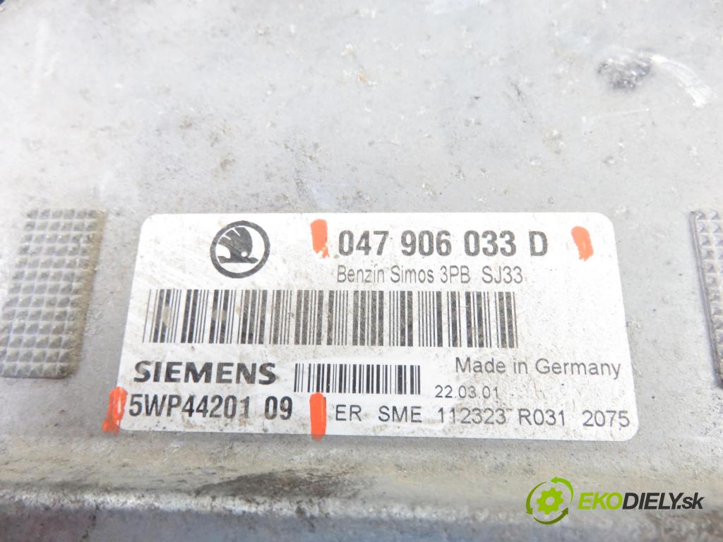 SKODA FABIA I (6Y2) HB 2001 44,00 1.4 MPi 60 - AZE 1397,00 Riadiaca jednotka Motor 047906033D ; 5WP4420109