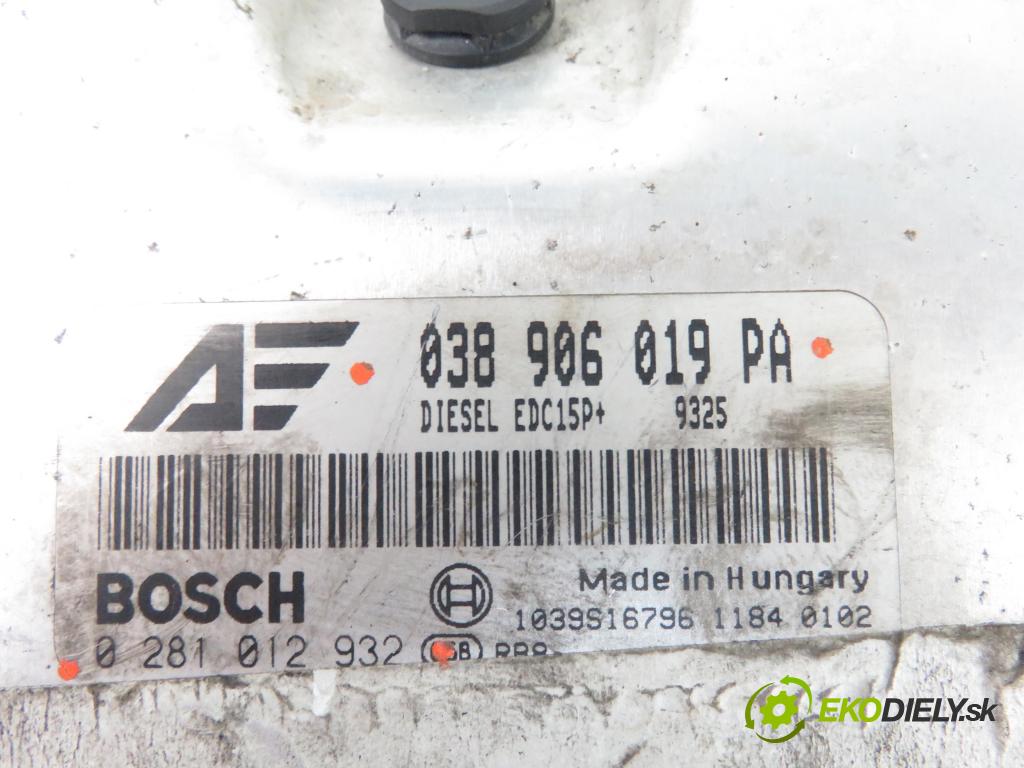 VW SHARAN (7M8, 7M9, 7M6) MINIVAN 2008 85,00 1.9 TDI - BVK 1896,00 Riadiaca jednotka Motor 038906019PA ; 0281012932