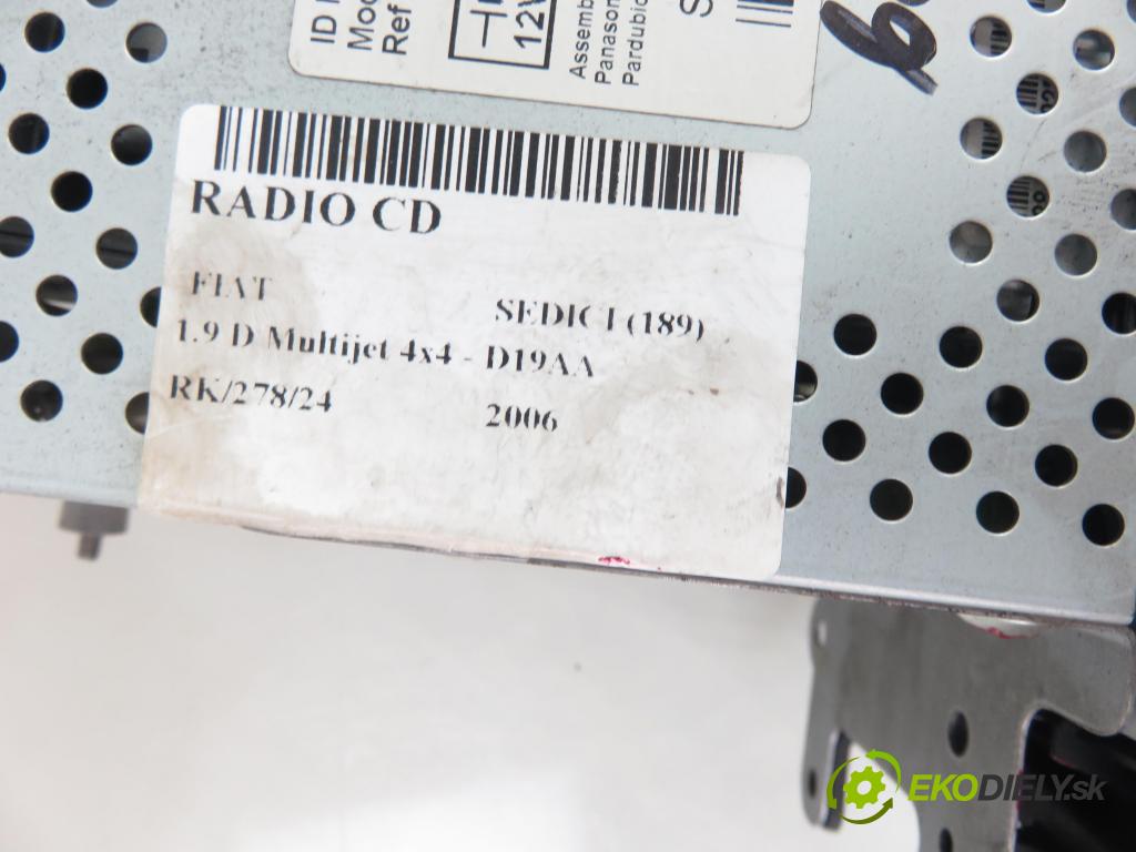 FIAT SEDICI (189_) CROSSOVER 2006 88,00 1.9 D Multijet 120 4x4 - D19AA 1910,00 RADIO CD 3910179J0
