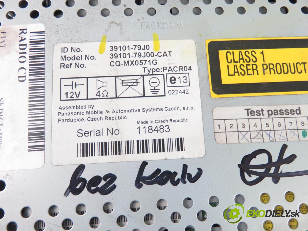 FIAT SEDICI (189_) CROSSOVER 2006 88,00 1.9 D Multijet 120 4x4 - D19AA 1910,00 RADIO CD 3910179J0