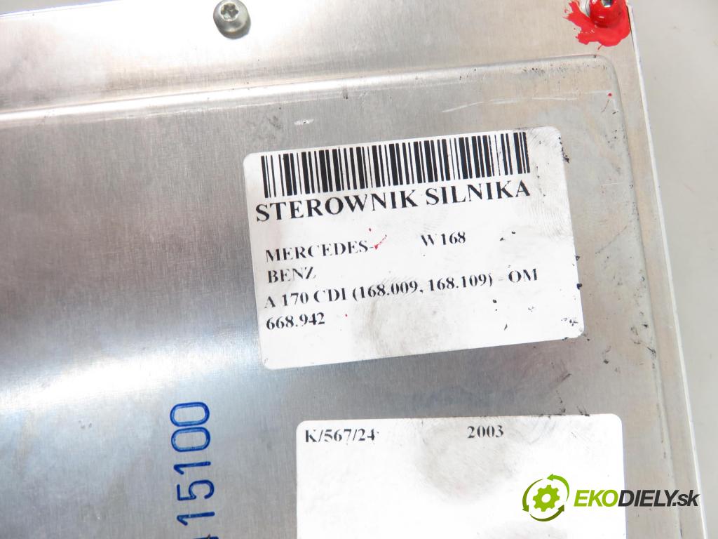 MERCEDES-BENZ KLASA A (W168) HB 2003 70,00 A 170 CDI 95 - OM 668.942 1689,00 Riadiaca jednotka Motor A6681530879 ; 0281011151