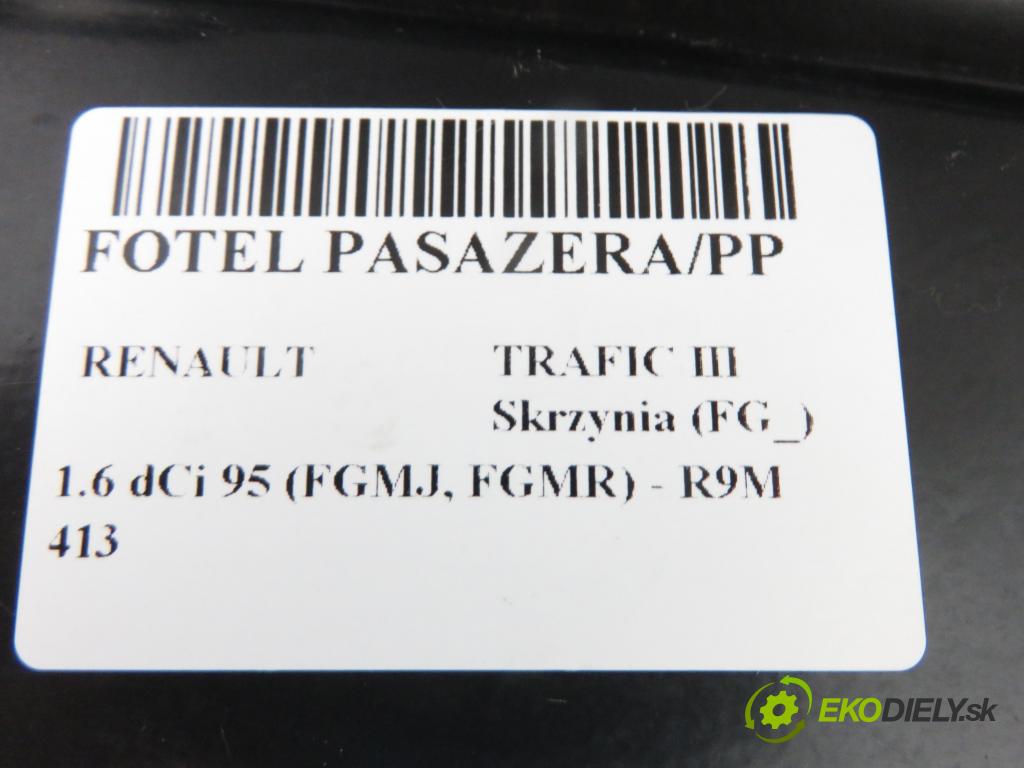 RENAULT TRAFIC III Skrzynia (FG_) FURGON 2018 70,00 1.6 dCi 95 (FGMJ, FGMR) - R9M 413 1598,00 Sedadlo CESTUJÚCI/PP