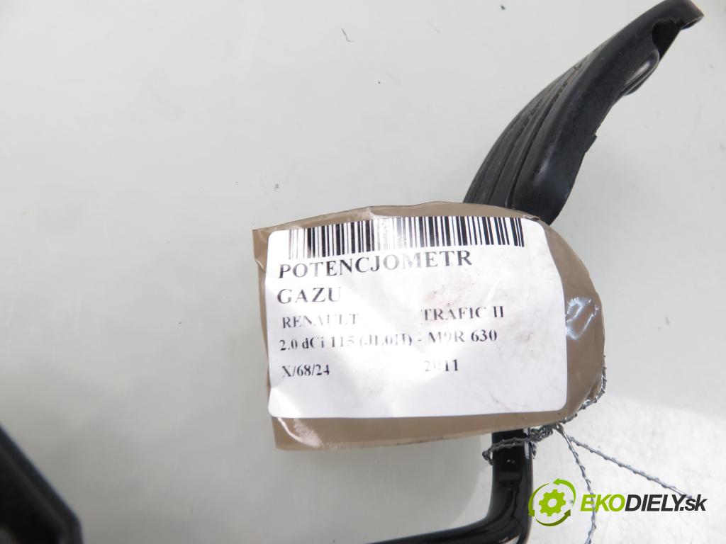 RENAULT TRAFIC II Autobus (JL) BUS 2011 84,00 2.0 dCi 115 (JL0H) - M9R 630 1995,00 Potenciometer plynu 8200289176 ; 6PV00811933 (Pedále)