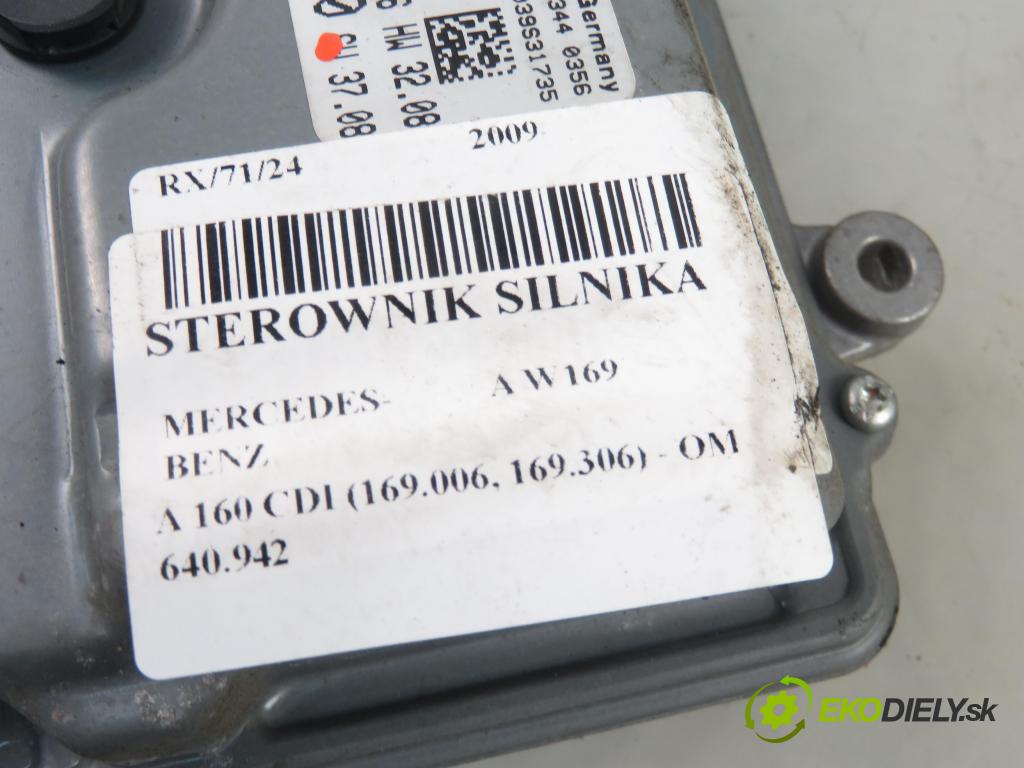 MERCEDES-BENZ KLASA A (W169) MINIVAN 2009 60,00 2.0 CDI 82 - OM 640.942 1991,00 Riadiaca jednotka Motor 0281016344 ; A6409000200