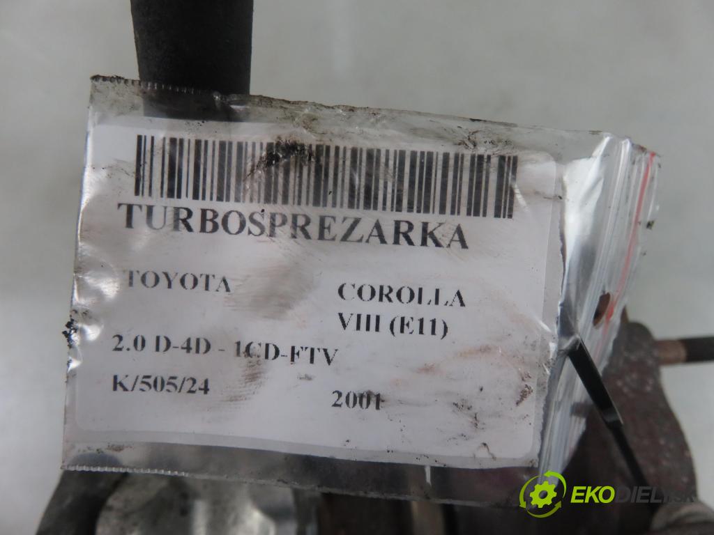 TOYOTA COROLLA Wagon (_E11_) KOMBI 2001 0,00 2.0 D-4D - 1CD-FTV 1995,00 Turbodúchadlo 1720127020 (Turbodúchadlá (kompletné))