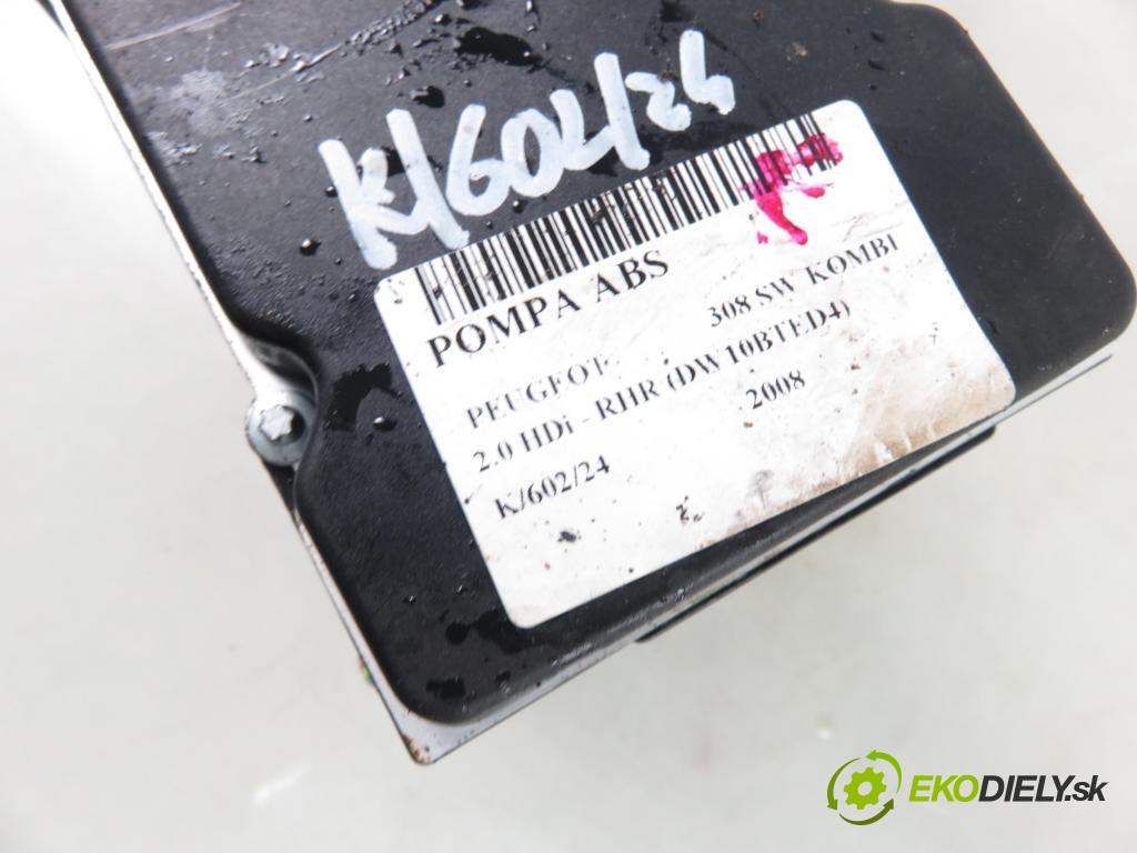 PEUGEOT 308 SW KOMBI 2008 100,00 2.0 HDi 136 1997,00 Pumpa ABS 0265951134 ; 9665363180 ; 0265230491 (Pumpy ABS)
