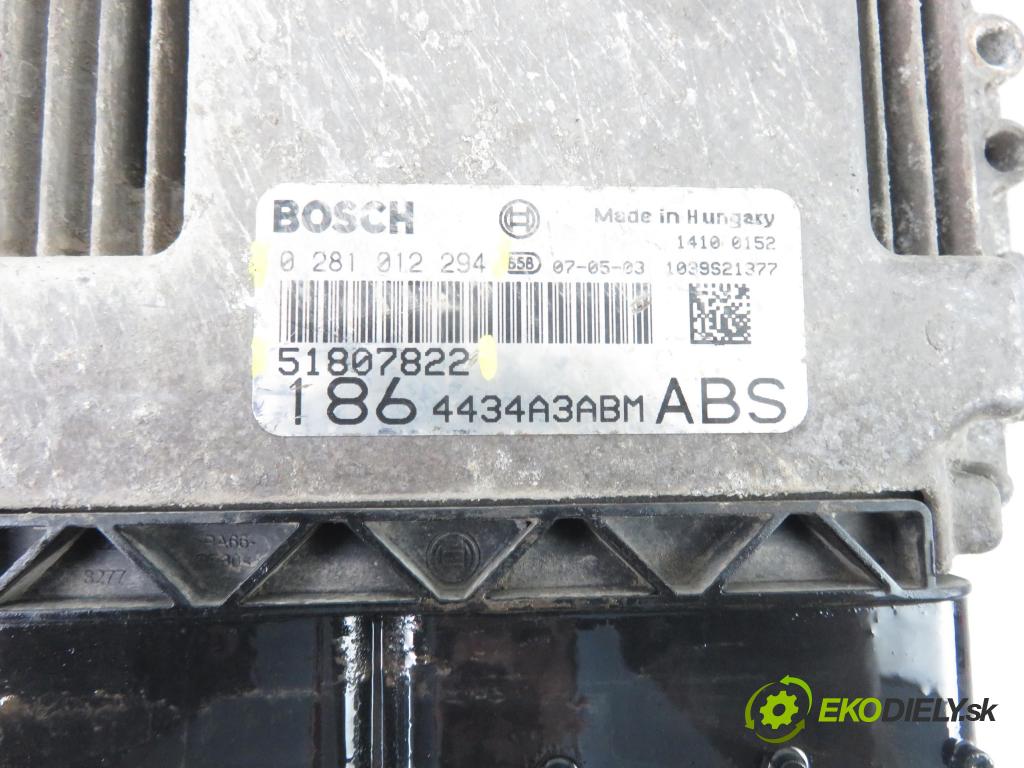 FIAT MULTIPLA (186_) MINIVAN 2007 88,00 1.9 JTD (186AXE1A) - 186 A9.000 1910,00 Riadiaca jednotka Motor 51807822 ; 0281012294