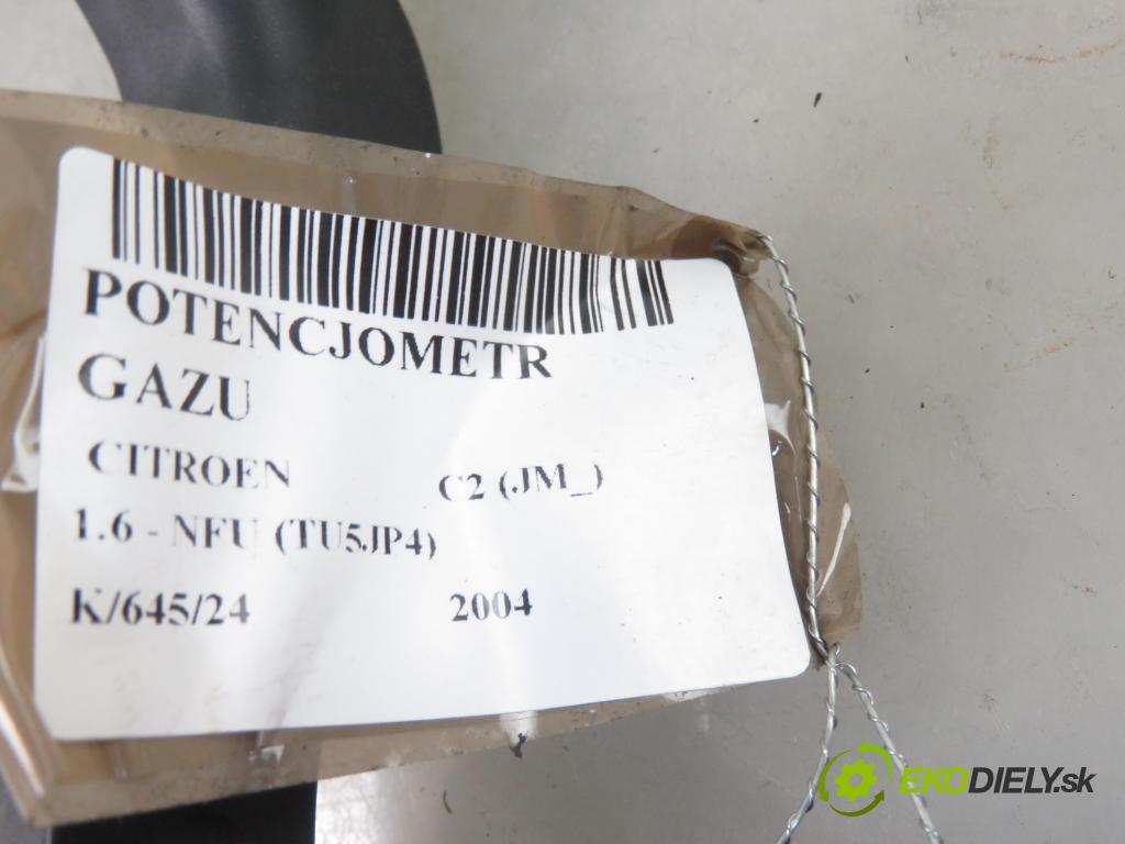CITROEN C2 (JM_) HB 2004 0,00 1.6 - NFU (TU5JP4) 1587,00 Potenciometer plynu 0280752251 ; 9646702180 (Pedále)