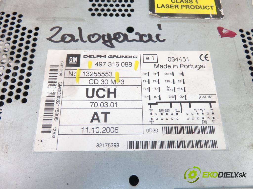 OPEL ZAFIRA B (A05) MINIVAN 2008 85,00 1.6 - Z 16 XER 1598,00 RADIO CD 13255553 ; 497316088