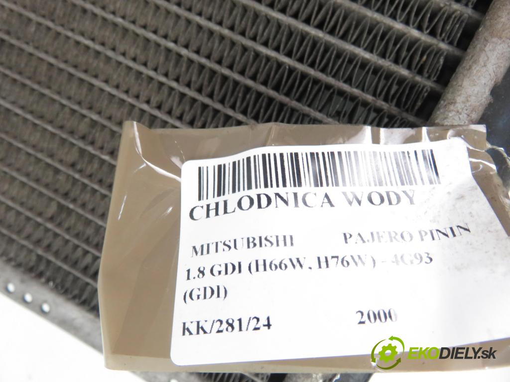 MITSUBISHI PAJERO PININ (H6_W, H7_W) TERENOWY 2000 88,00 1.8 GDI (H66W, H76W) - 4G93 (GDI) 1834,00 chladič vody