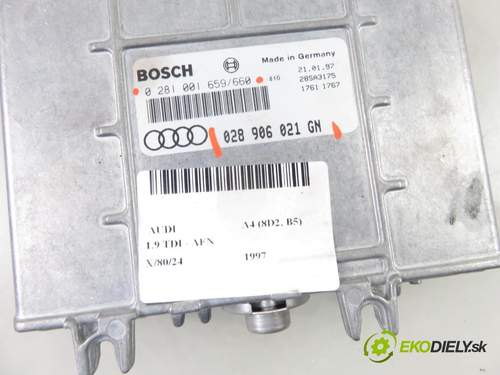 AUDI A4 (8D2, B5) SEDAN 1997 81,00 1.9 TDI 110 - AFN 1896,00 Riadiaca jednotka Motor 0281001659660 ; 028906021GN