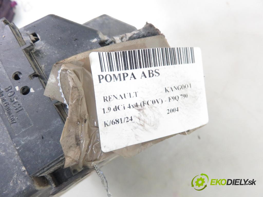 RENAULT KANGOO Express (FC0/1_) FURGON 2004 60,00 1.9 dCi 4x4 (FC0V) - F9Q 790 1870,00 Pumpa ABS 0273004661 ; 0265220666 ; 8200169058 (Pumpy ABS)
