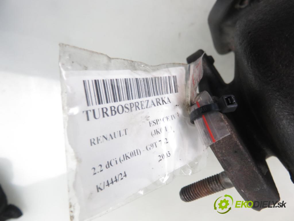RENAULT ESPACE IV (JK0/1_) MINIVAN 2003 110,00 2.2 dCi (JK0H) 150 - G9T 742 2188,00 Turbodúchadlo 8200221363 (Turbodúchadlá (kompletné))