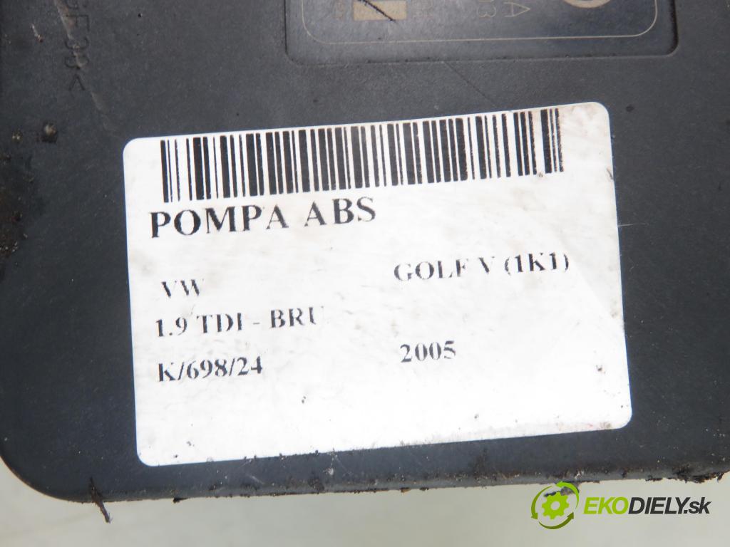 VW GOLF V (1K1) HB 2005 66,00 1.9 TDI PD 90 - BRU 1896,00 Pumpa ABS 1K0614517H ; 1K0907379K ; 10096003483 (Pumpy ABS)