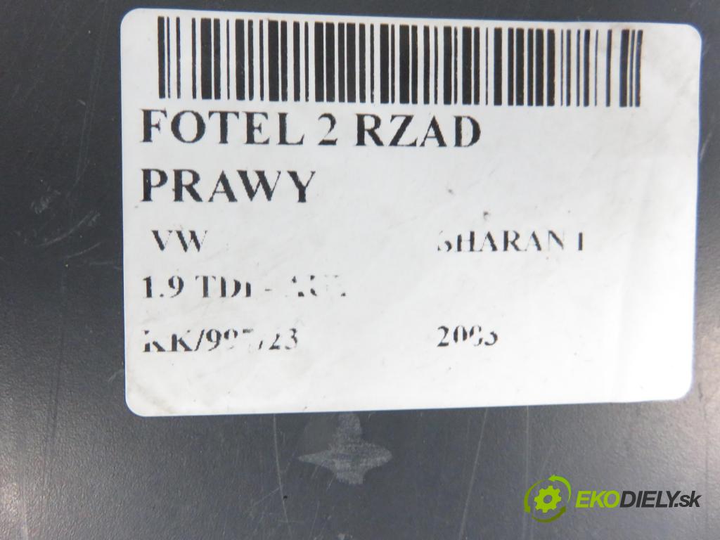 VW SHARAN (7M8, 7M9, 7M6) MINIVAN 2003 85,00 1.9 TDI PD 115 - AUY 1896,00 Sedadlo 2 rad pravy