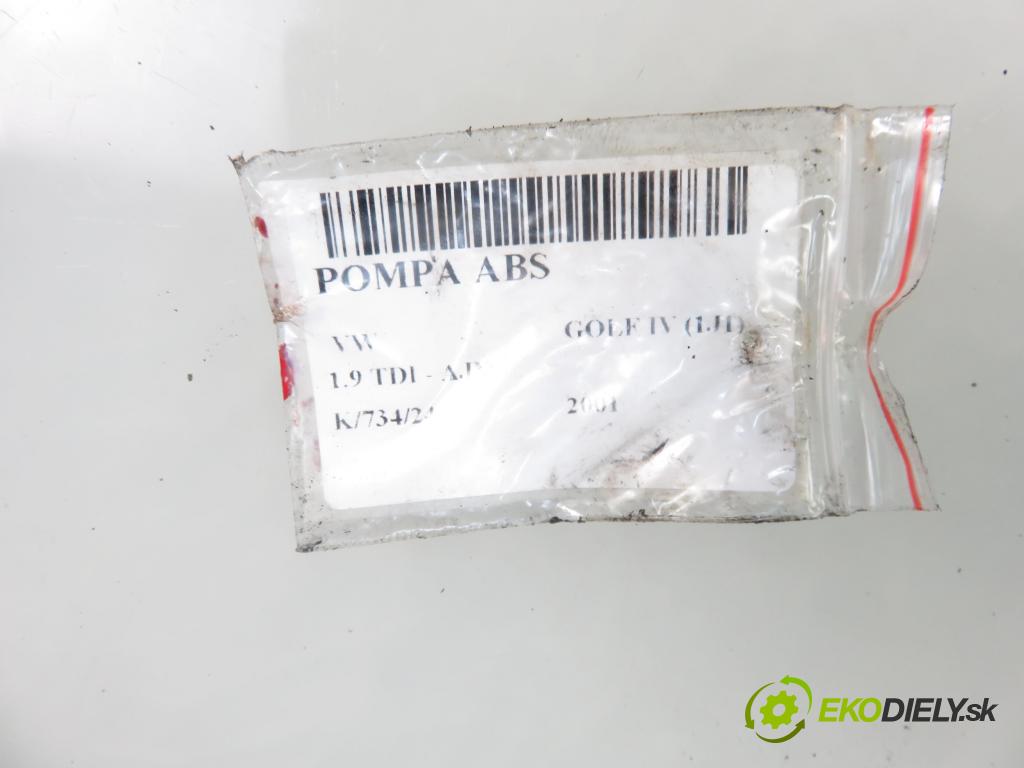 VW GOLF IV (1J1) HB 2001 85,00 1.9 TDI - AJM 1896,00 Pumpa ABS 1J0907379AF ; 1J0614417A (Pumpy ABS)