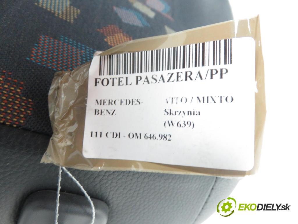 MERCEDES-BENZ VITO / MIXTO Skrzynia (W639) FURGON 2005 80,00 111 CDI 109 - OM 646.982 2148,00 Sedadlo CESTUJÚCI/PP