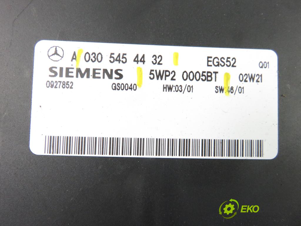 MERCEDES-BENZ KLASA E (W211) SEDAN 2002 110,00 E 220 CDI (211.006) 150 - OM 646.961 2148,00 Riadiaca jednotka prevodovky 0305454432 ; 5WP20005BT