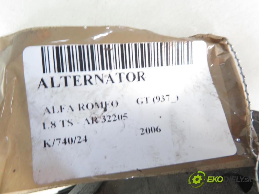 ALFA ROMEO GT (937_) COUPE 2006 103,00 1.8 TS - AR 32205 1747,00 Alternátor 46782219 (Alternátory)