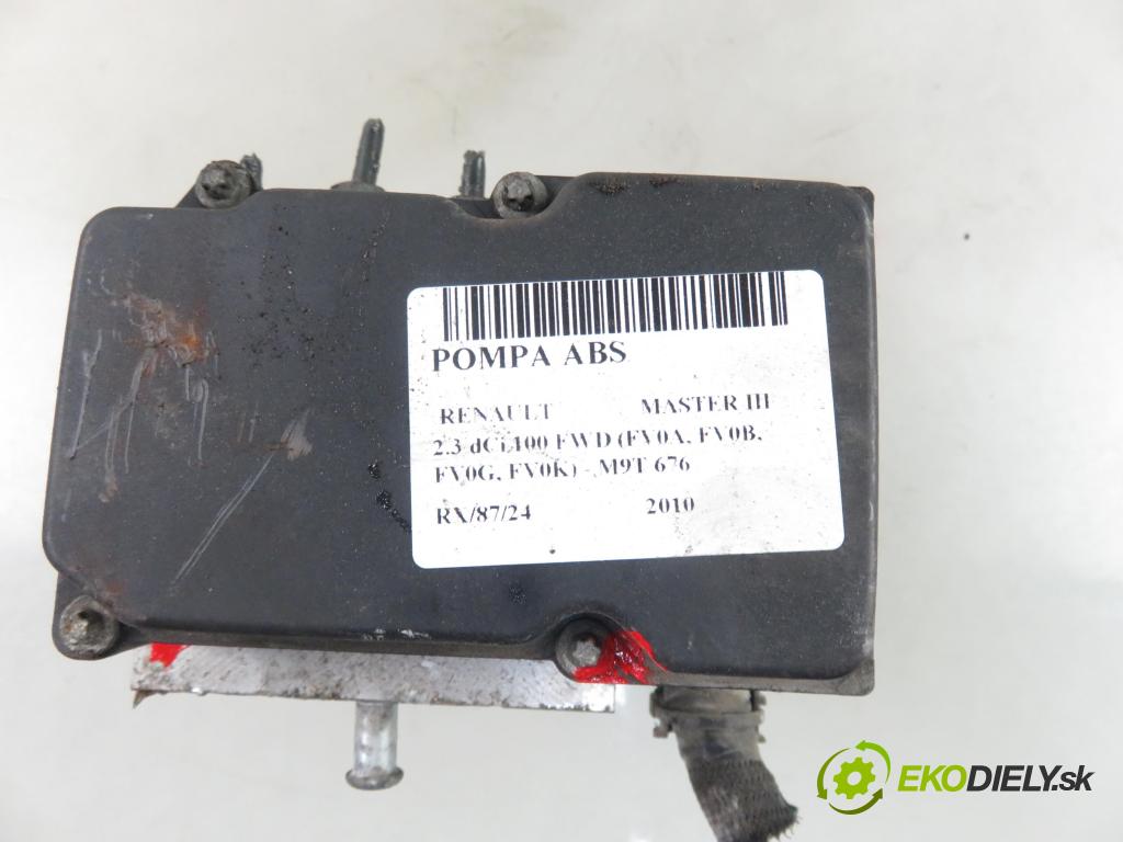 RENAULT MASTER III Skrzynia (FV) FURGON 2010 74,00 2.3 dCi 100 FWD - M9T 676 2298,00 Pumpa ABS 0265800737 ; 0265237015 (Pumpy ABS)