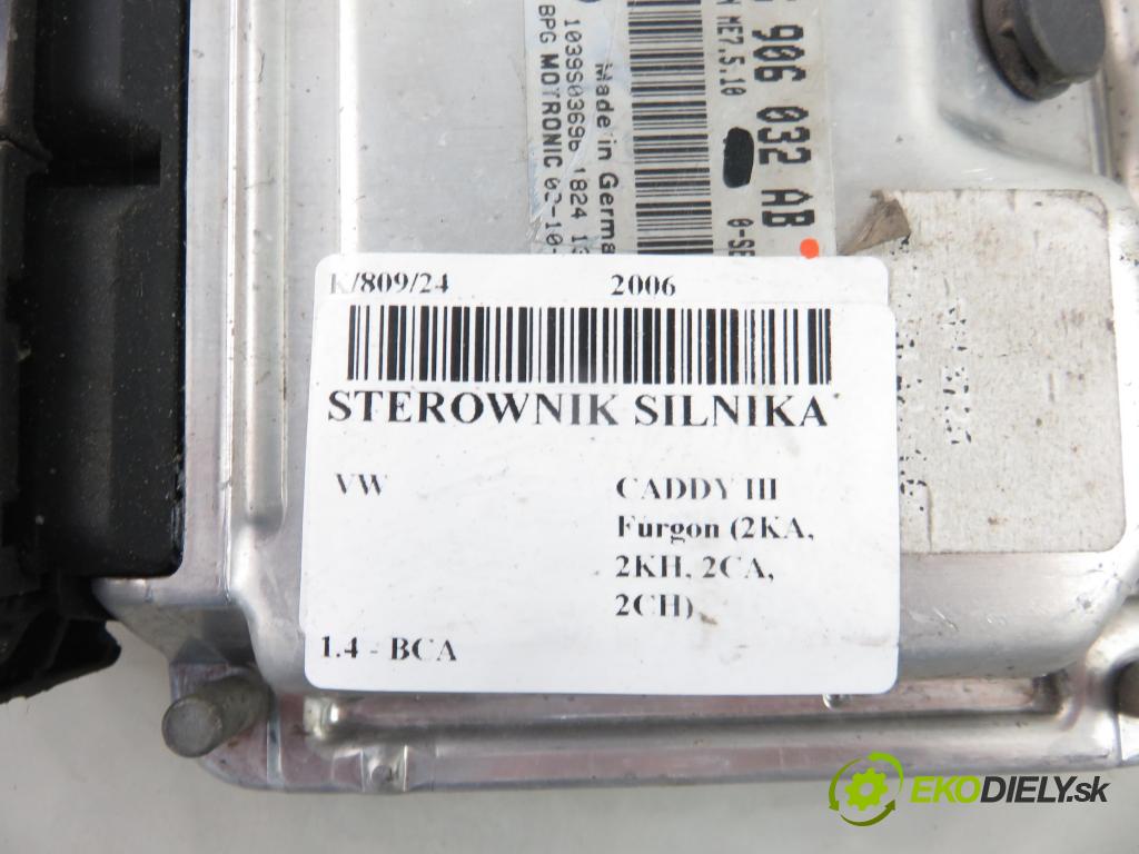 VW CADDY III Furgon (2KA, 2KH, 2CA, 2CH) FURGON 2006 55,00 1.4 - BCA 1390,00 Riadiaca jednotka Motor 036906032AB ; 0261208046