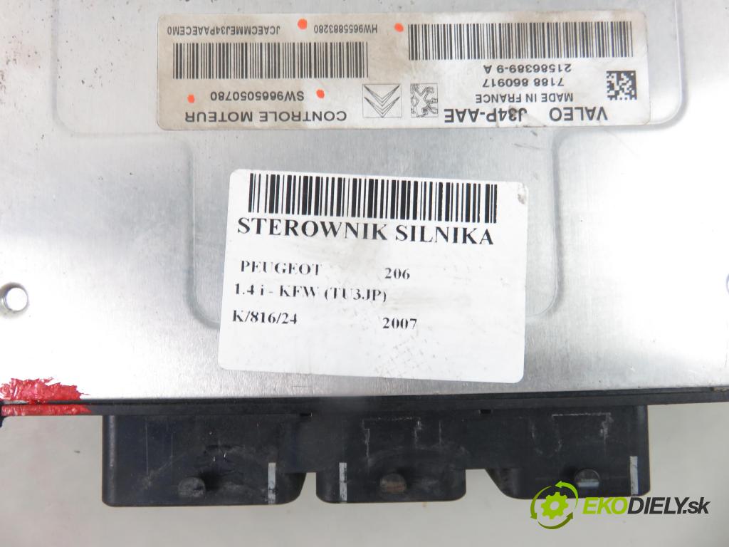PEUGEOT 206 liftback (2A/C) HB 2007 55,00 1.4 75 - KFW 1360,00 Riadiaca jednotka Motor SW9665050780 ; HW9655883280