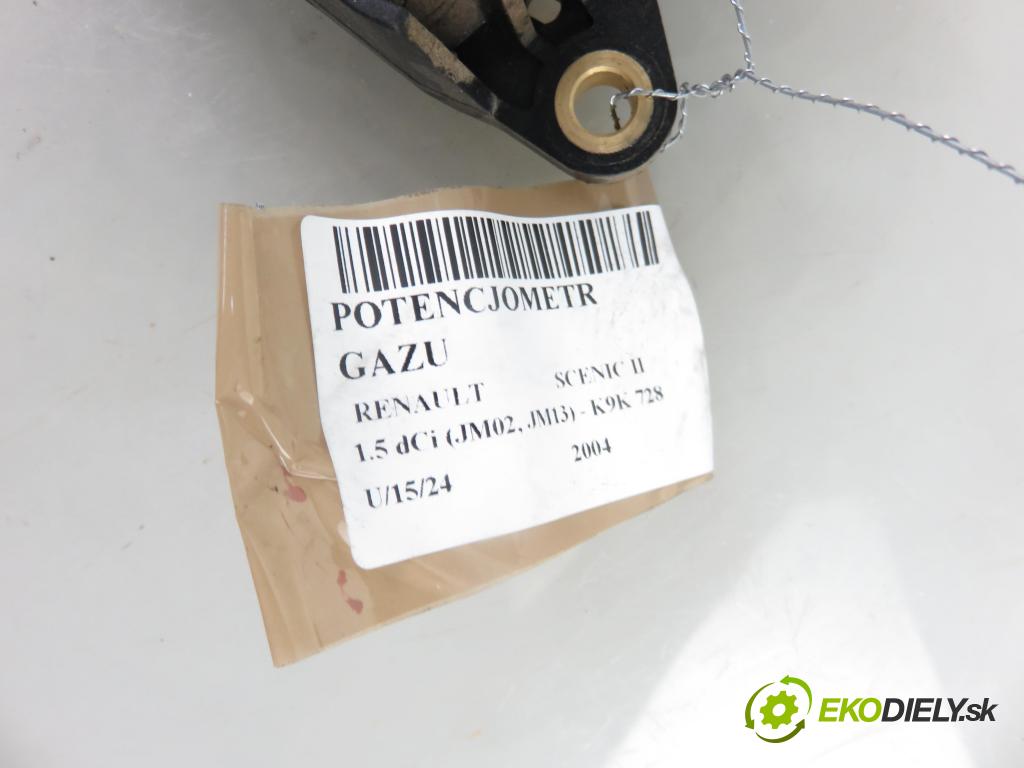 RENAULT SCENIC II (JM0/1_) MINIVAN 2004 74,00 1.5 dCi 101 - K9K 728 1461,00 Potenciometer plynu 8200159645 (Pedále)