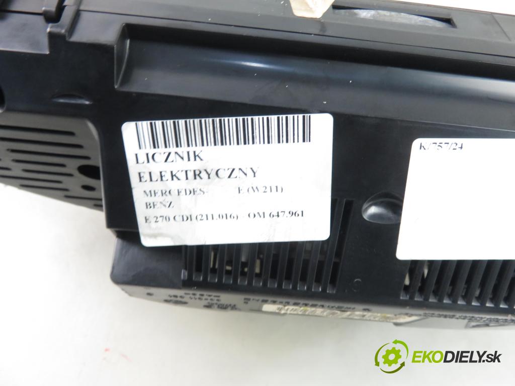 MERCEDES-BENZ KLASA E (W211) SEDAN 2002 130,00 E 270 CDI 177 - OM 647.961 2685,00 Prístrojovka elektrický A2115402311