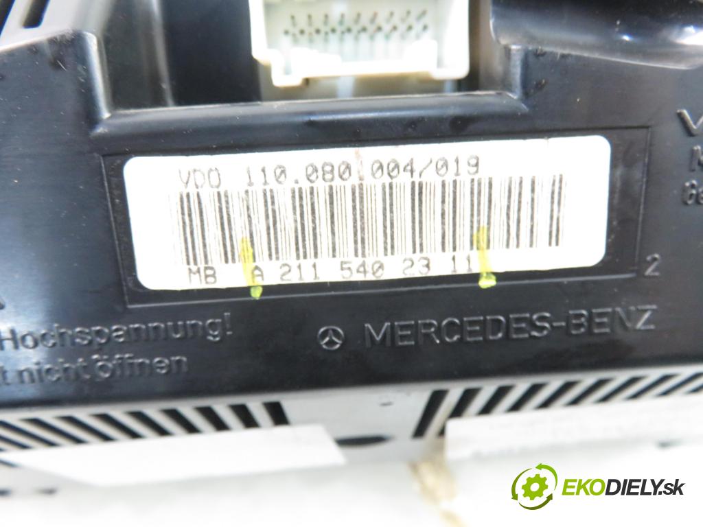 MERCEDES-BENZ KLASA E (W211) SEDAN 2002 130,00 E 270 CDI 177 - OM 647.961 2685,00 Prístrojovka elektrický A2115402311