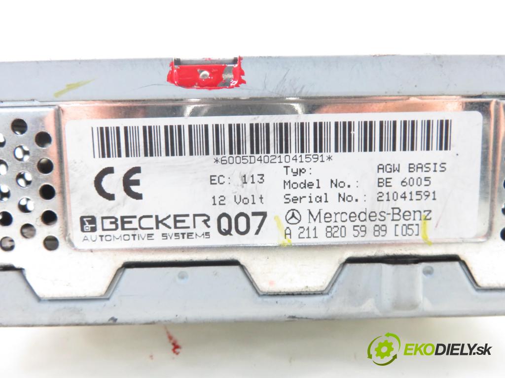 MERCEDES-BENZ KLASA E (W211) SEDAN 2002 130,00 E 270 CDI 177 - OM 647.961 2685,00 Zosilňovač A2118205989 (Zosilňovače)