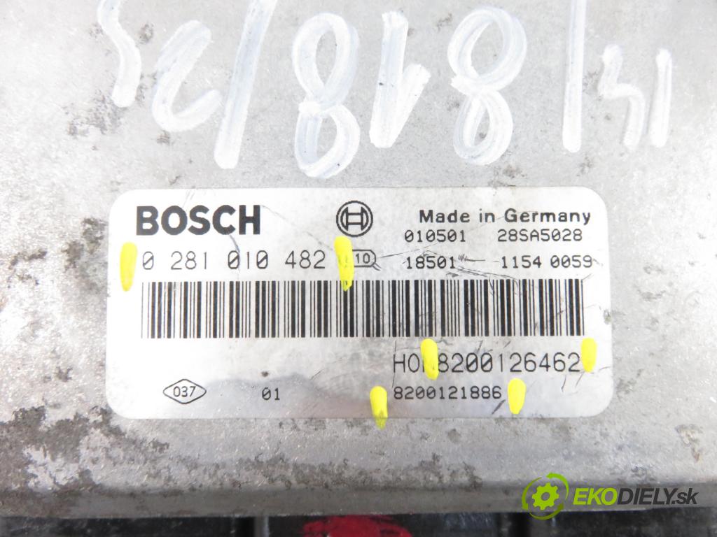 RENAULT LAGUNA II (BG0/1_) HB 2001 79,00 1.9 dCi - F9Q 718 1870,00 Riadiaca jednotka Motor 8200121886 ; 8200126462 ; 0281010482